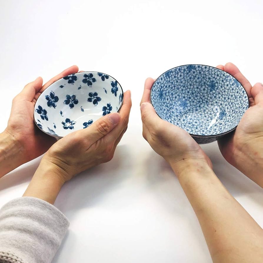 Amazon.com | Japanese Mino Ware Chawan 5.0 inches Rice Bowls